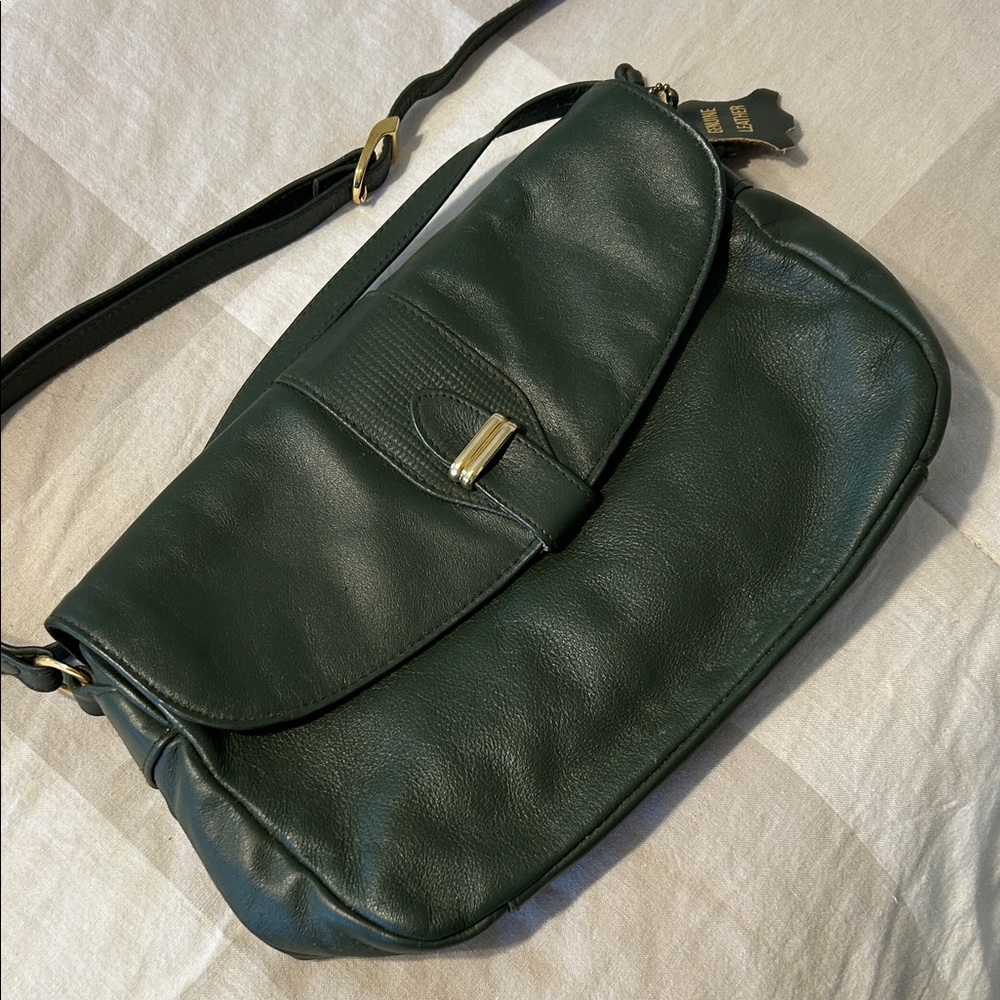 Green Leather Shoulder Bag purse